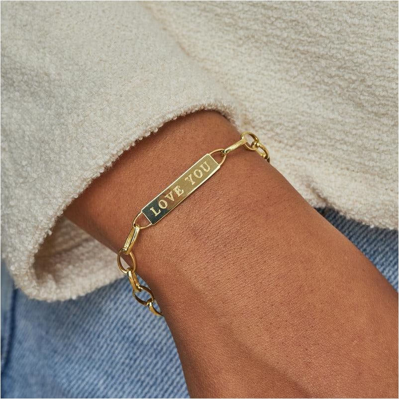 Medium Edith Link Bracelet With Nameplate