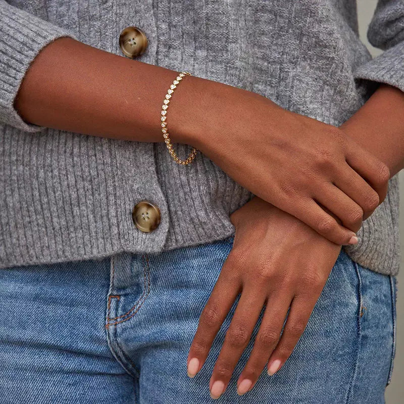 Diamond Heart Tennis Bracelet Rae Paz