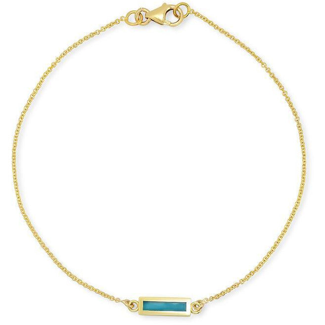 Turquoise Inlay Bar Bracelet