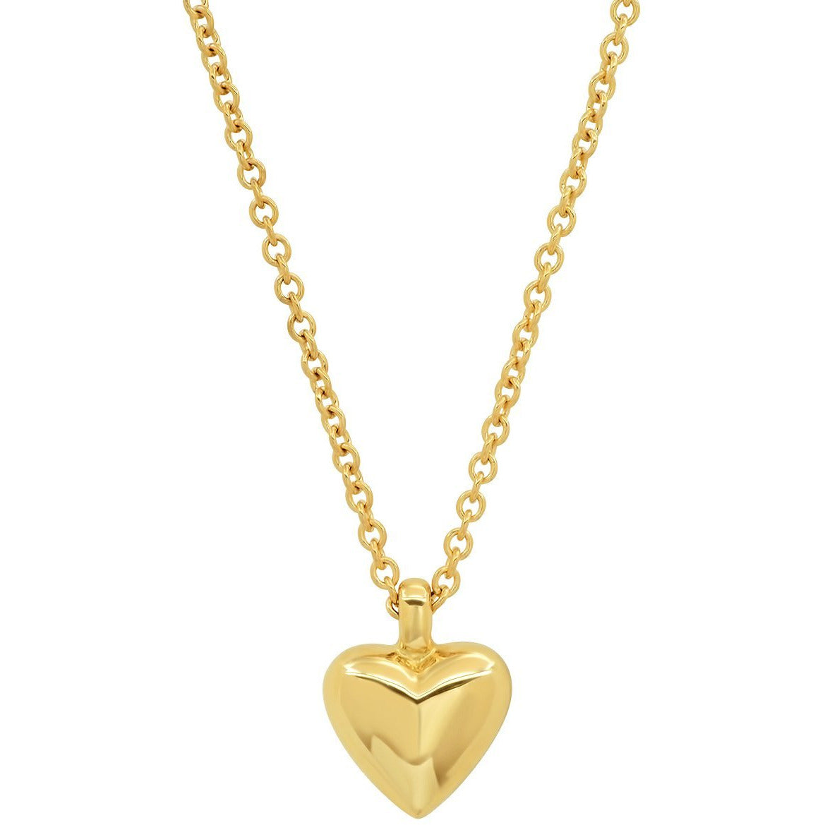 Mini Reversible Diamond and Gold Puffy Heart Necklace