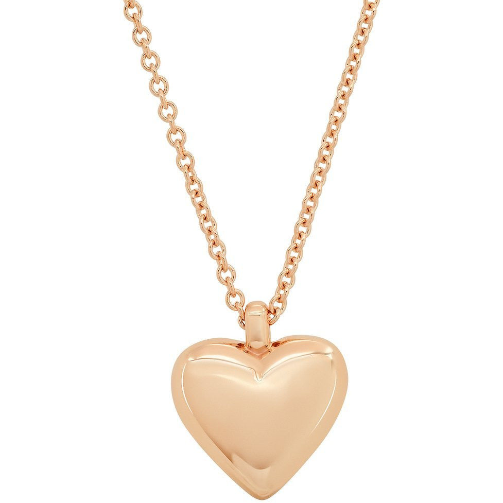 Small Reversible Diamond and Gold Puffy Heart Necklace