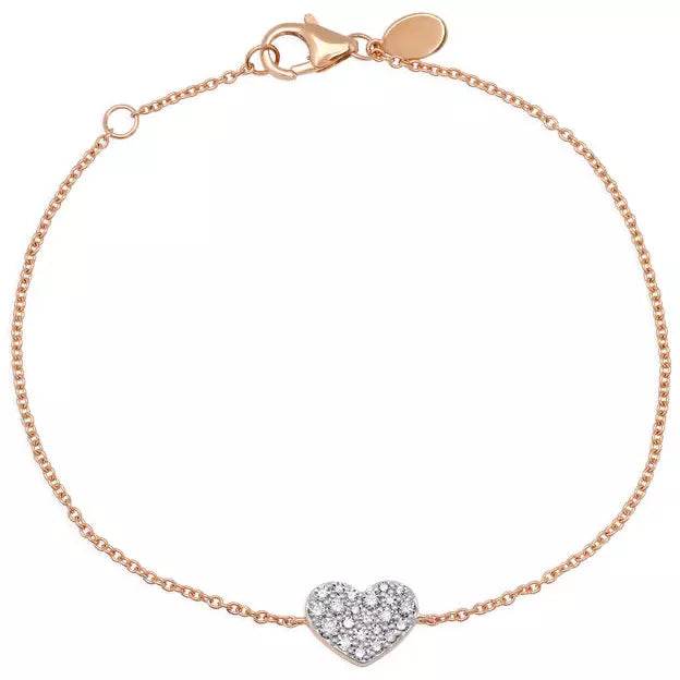 Diamond Smushed Heart Bracelet