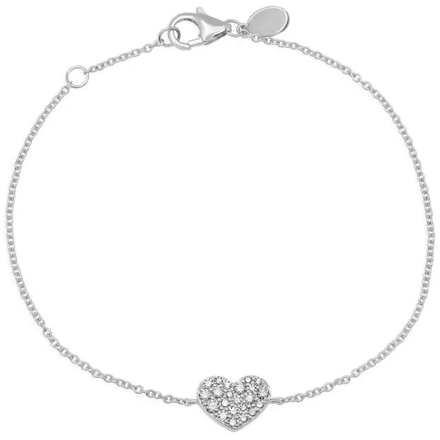 Diamond Smushed Heart Bracelet