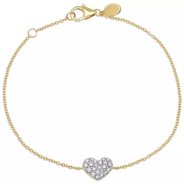 Diamond Smushed Heart Bracelet