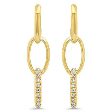 3 Edith Link Studs with Diamond Pave Accent