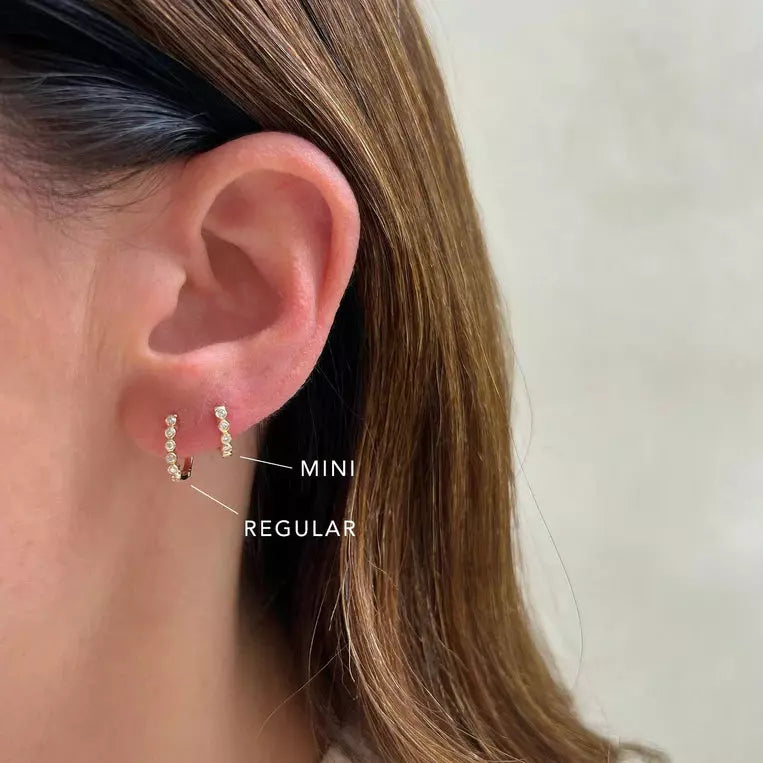 Diamond Bezel Huggie Earring