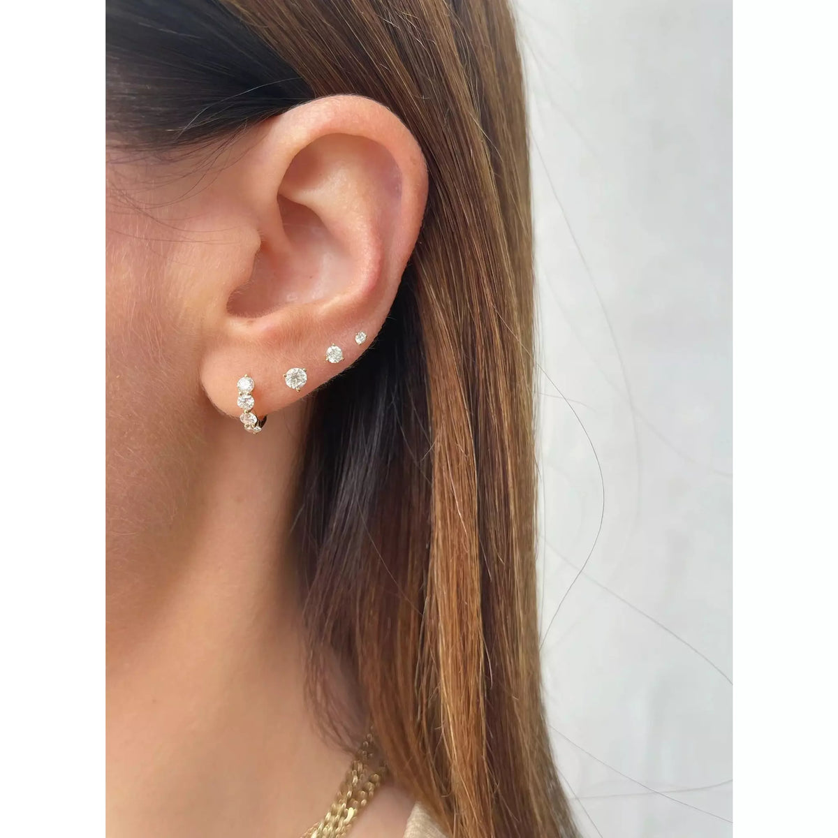 Jumbo Solitaire Diamond Stud Earring