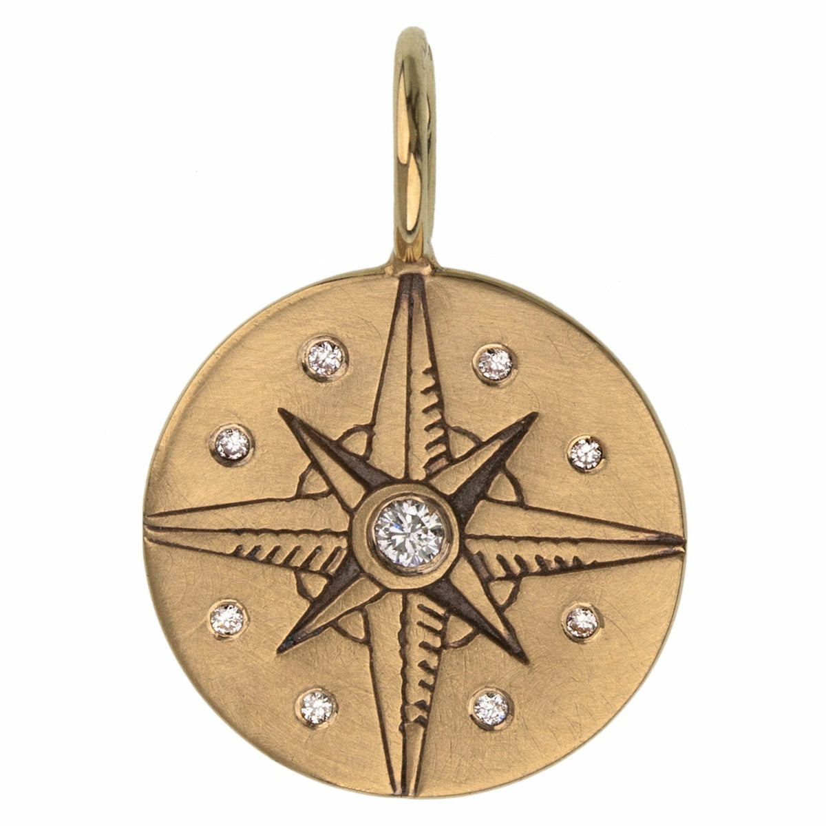 Ornate Compass Round Charm