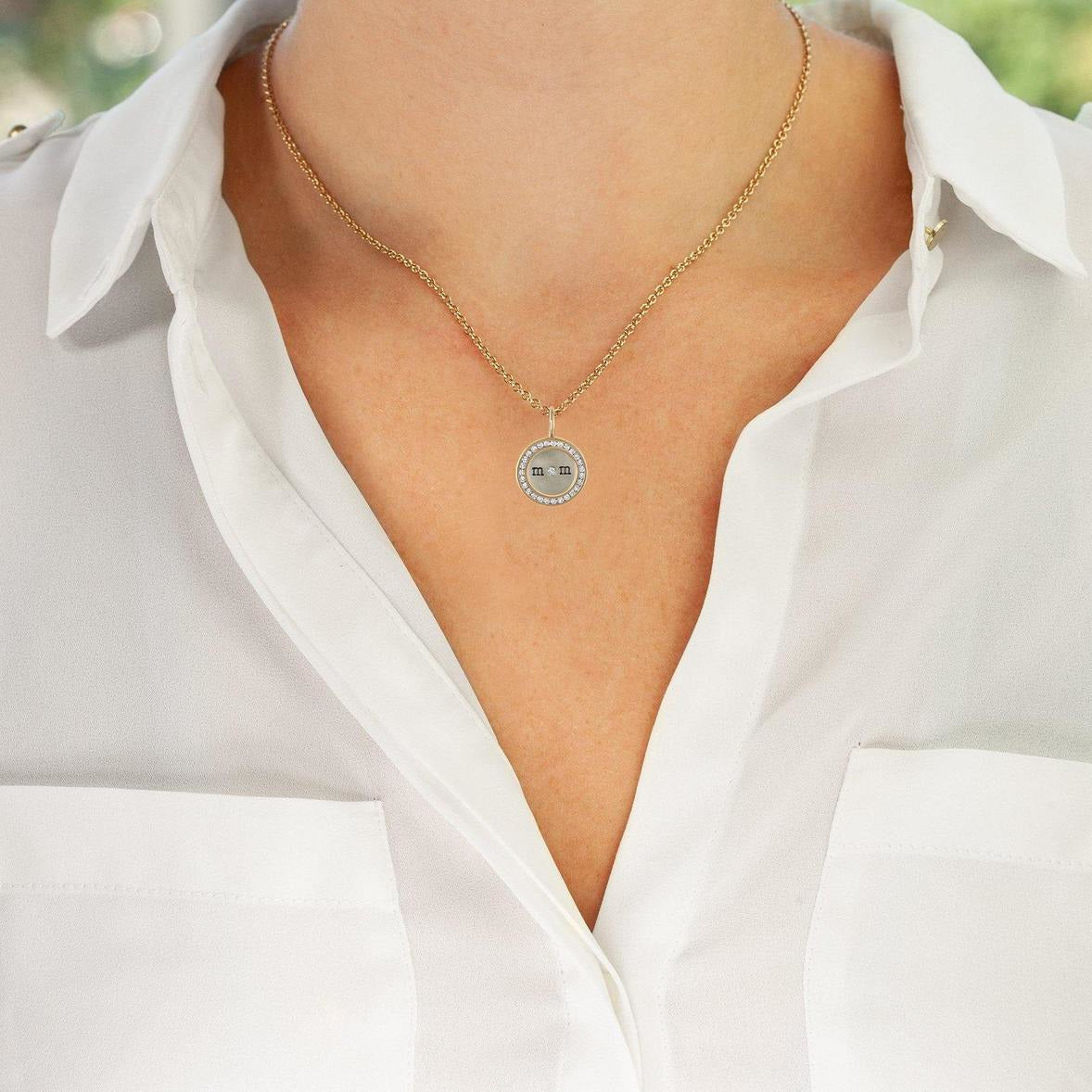 Mom Channel Set Round Charm