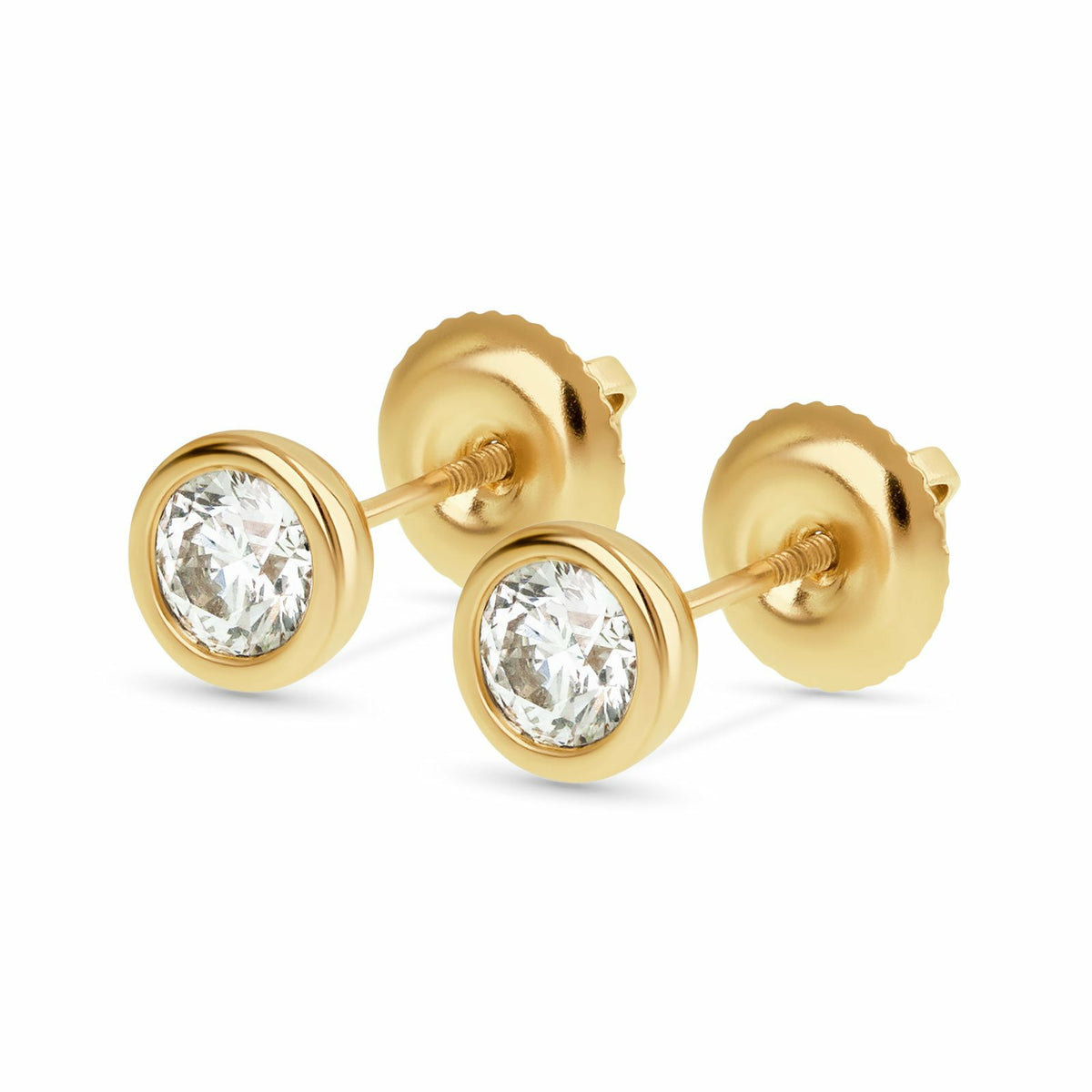 4mm Bezel Stud Earrings