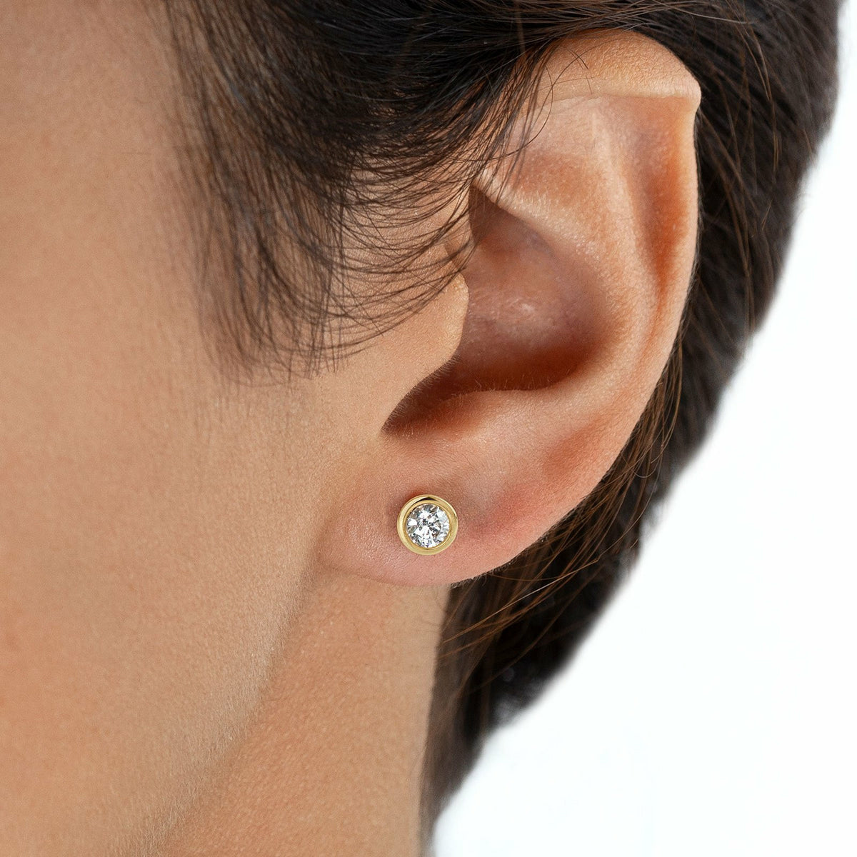 4mm Bezel Stud Earrings