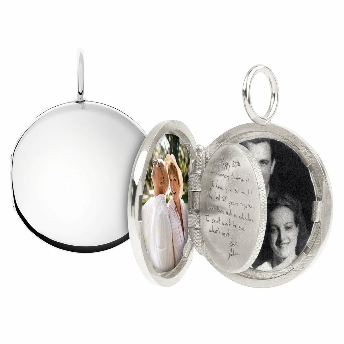 Silver Round Locket with a Personalized Page