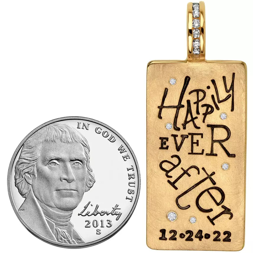 Gold Happily Ever After ID Tag