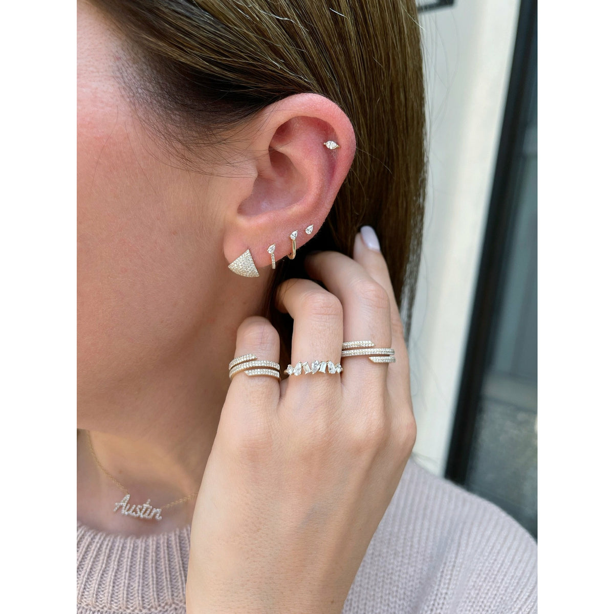 Diamond Pear-fect Huggie Earring