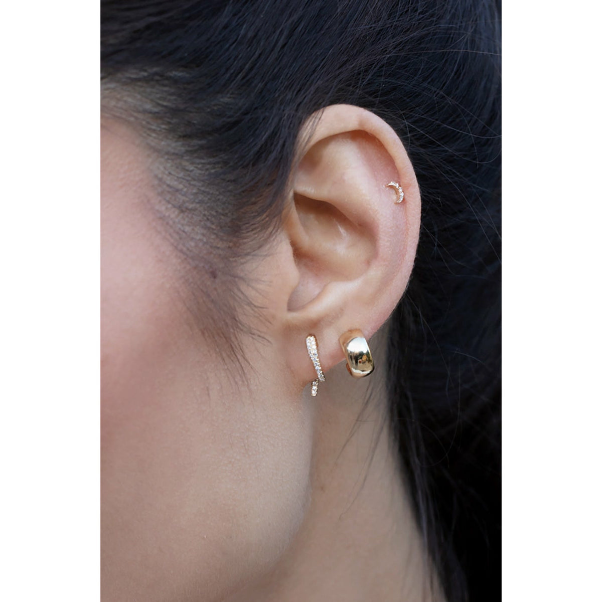 Mini Diamond Hook Earring