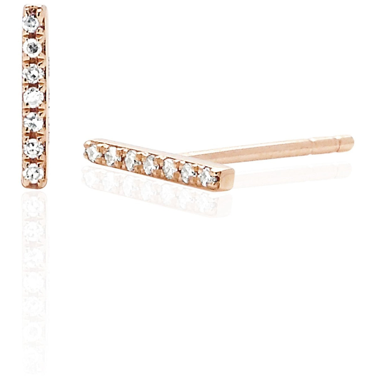 Diamond Bar Stud Earring