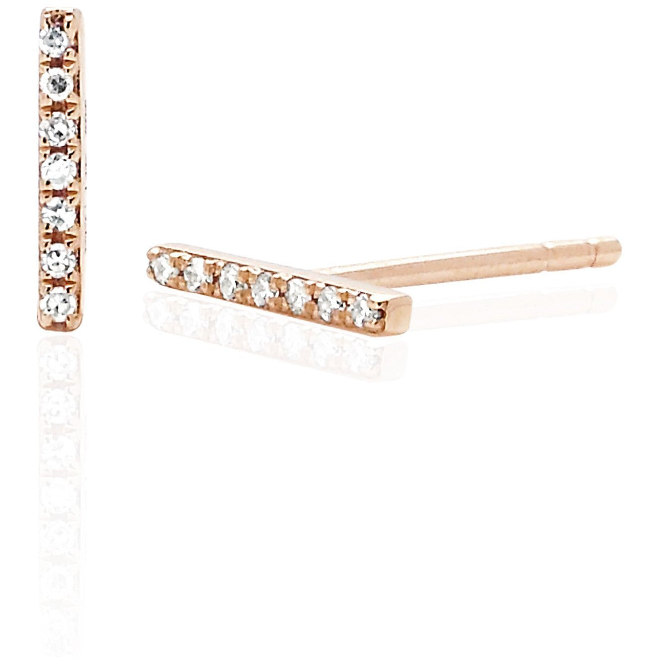 Diamond Drip Stud Earring 14K Yellow Gold / Single - Left