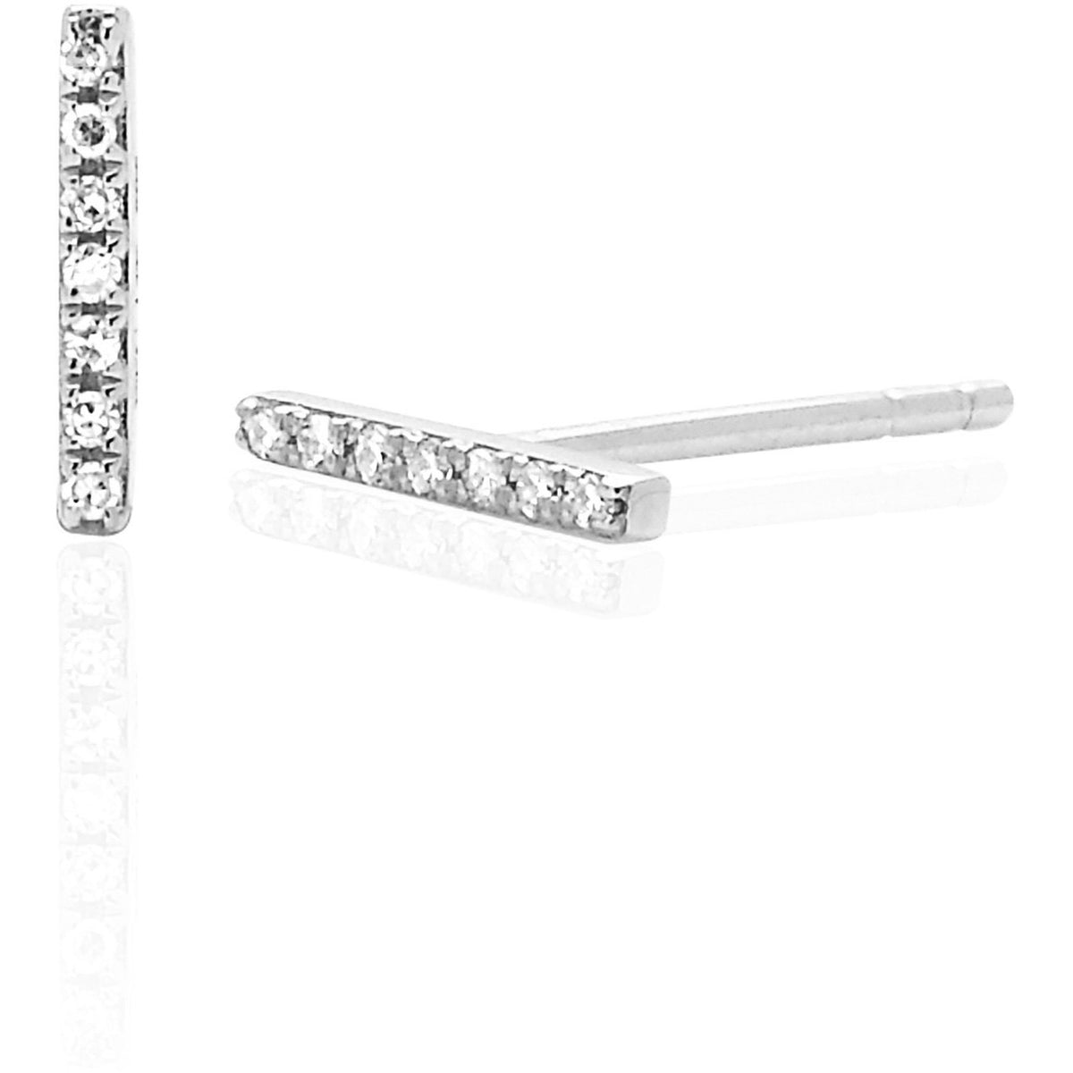 Diamond Bar Stud Earring