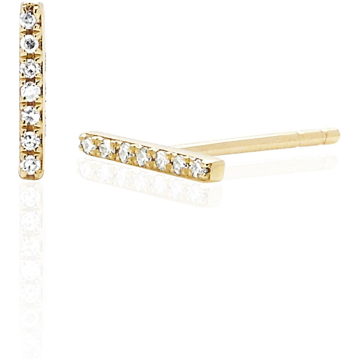 Diamond Bar Stud Earring