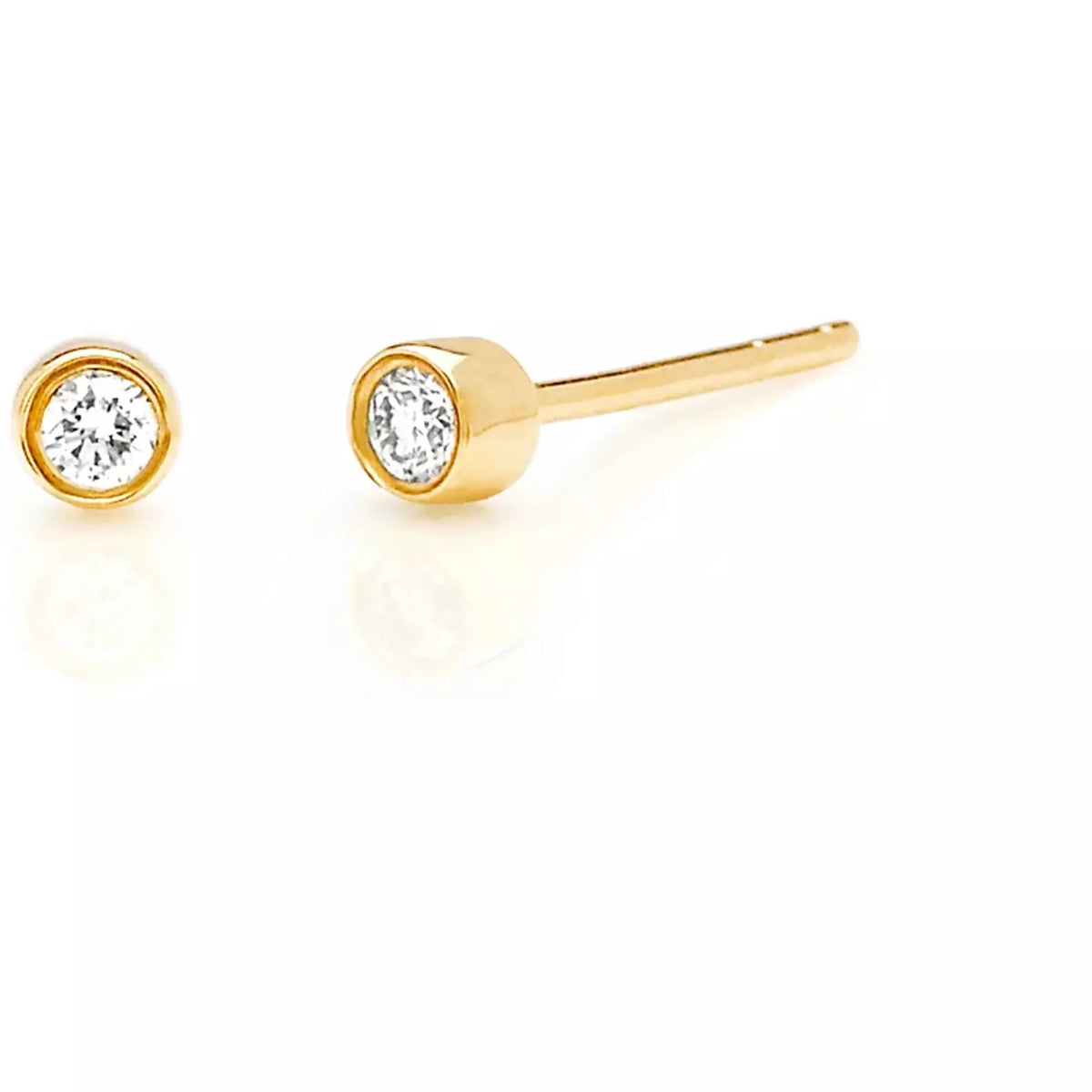 Diamond Bezel Stud Earring