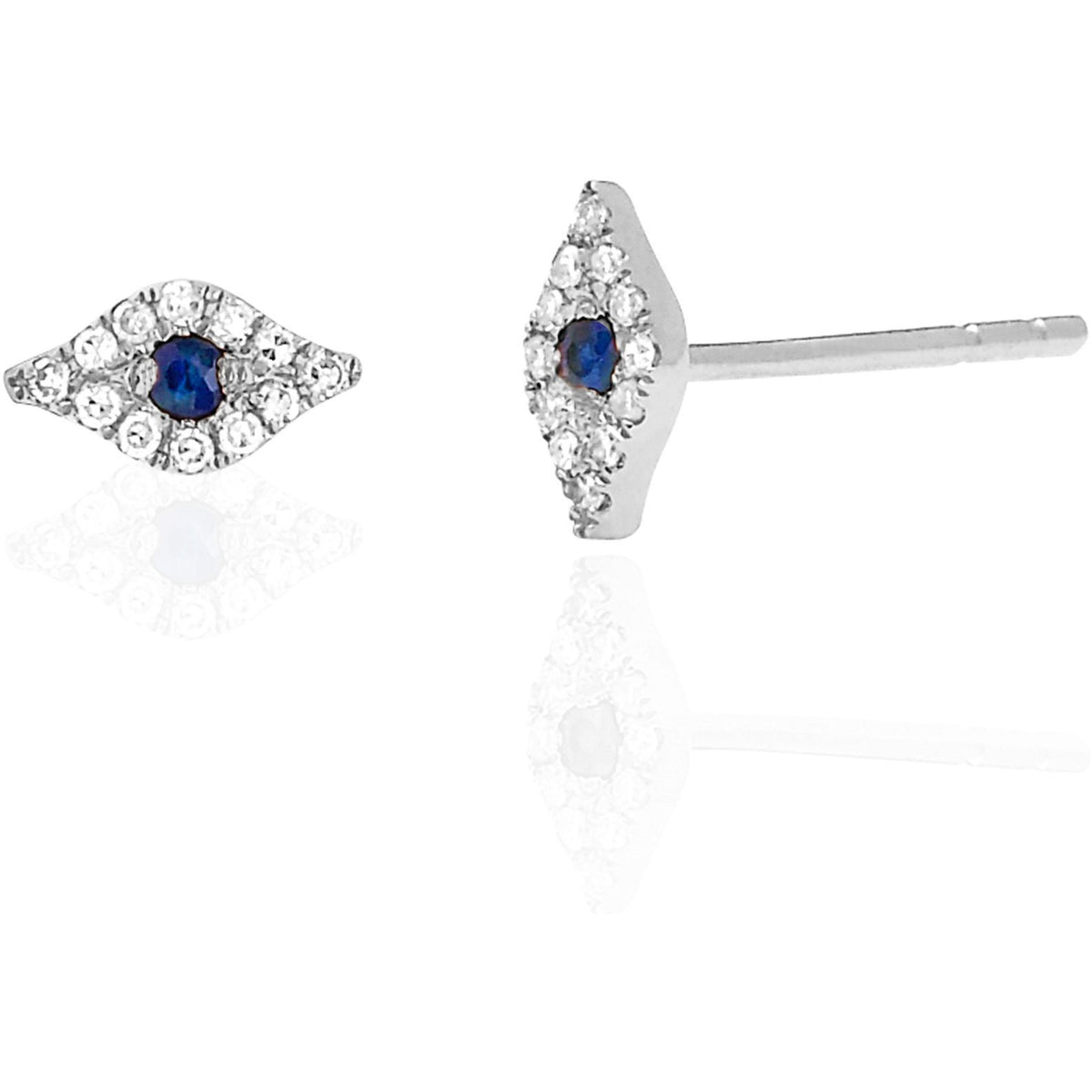 Mini Diamond Evil Eye Stud Earring