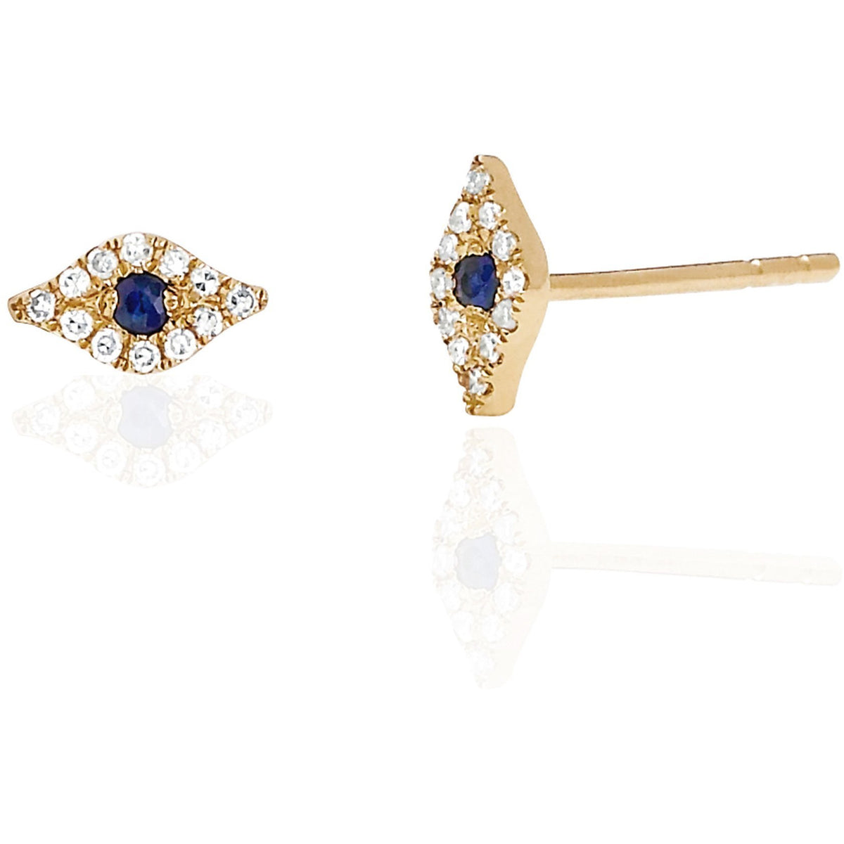 Mini Diamond Evil Eye Stud Earring