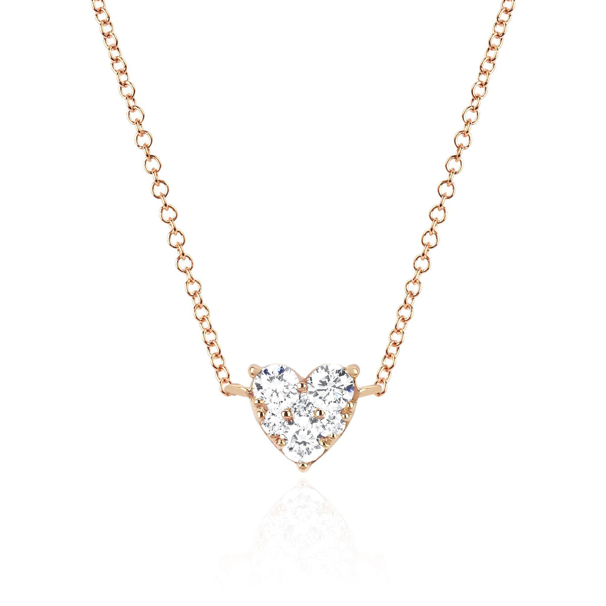 Full Cut Diamond Heart Choker Necklace
