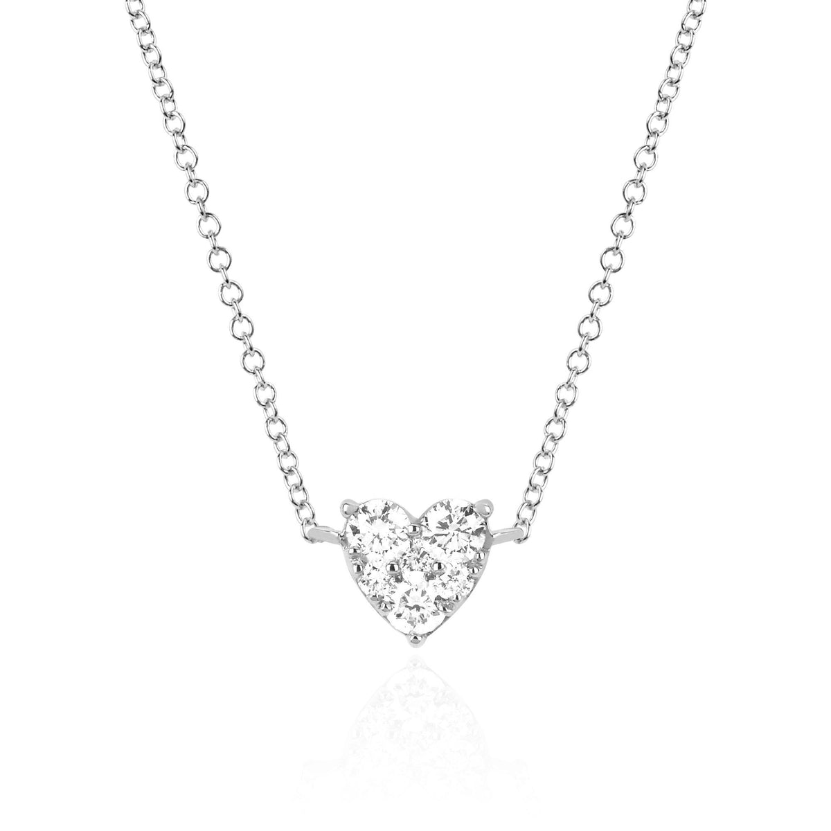 Full Cut Diamond Heart Choker Necklace