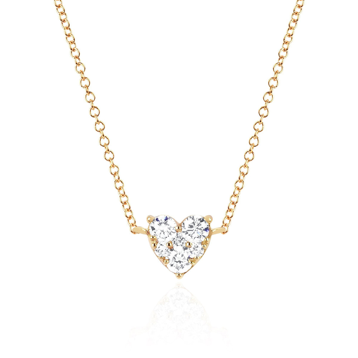 Full Cut Diamond Heart Choker Necklace