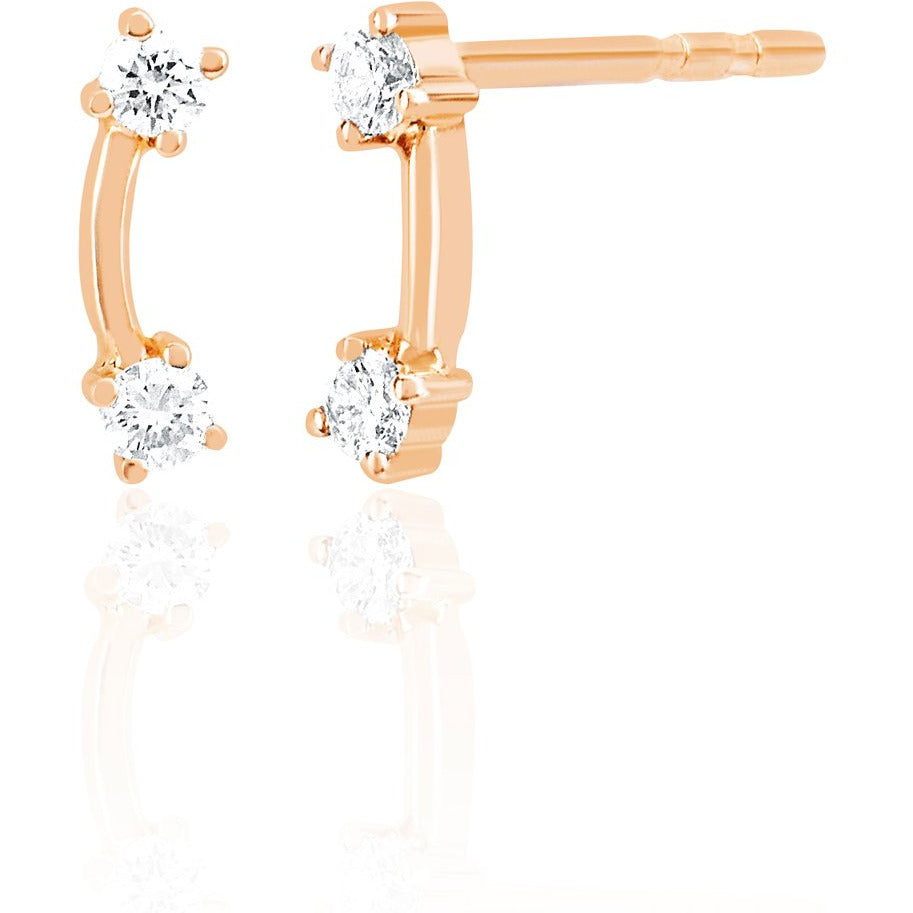 Double Solitaire Stud Earring