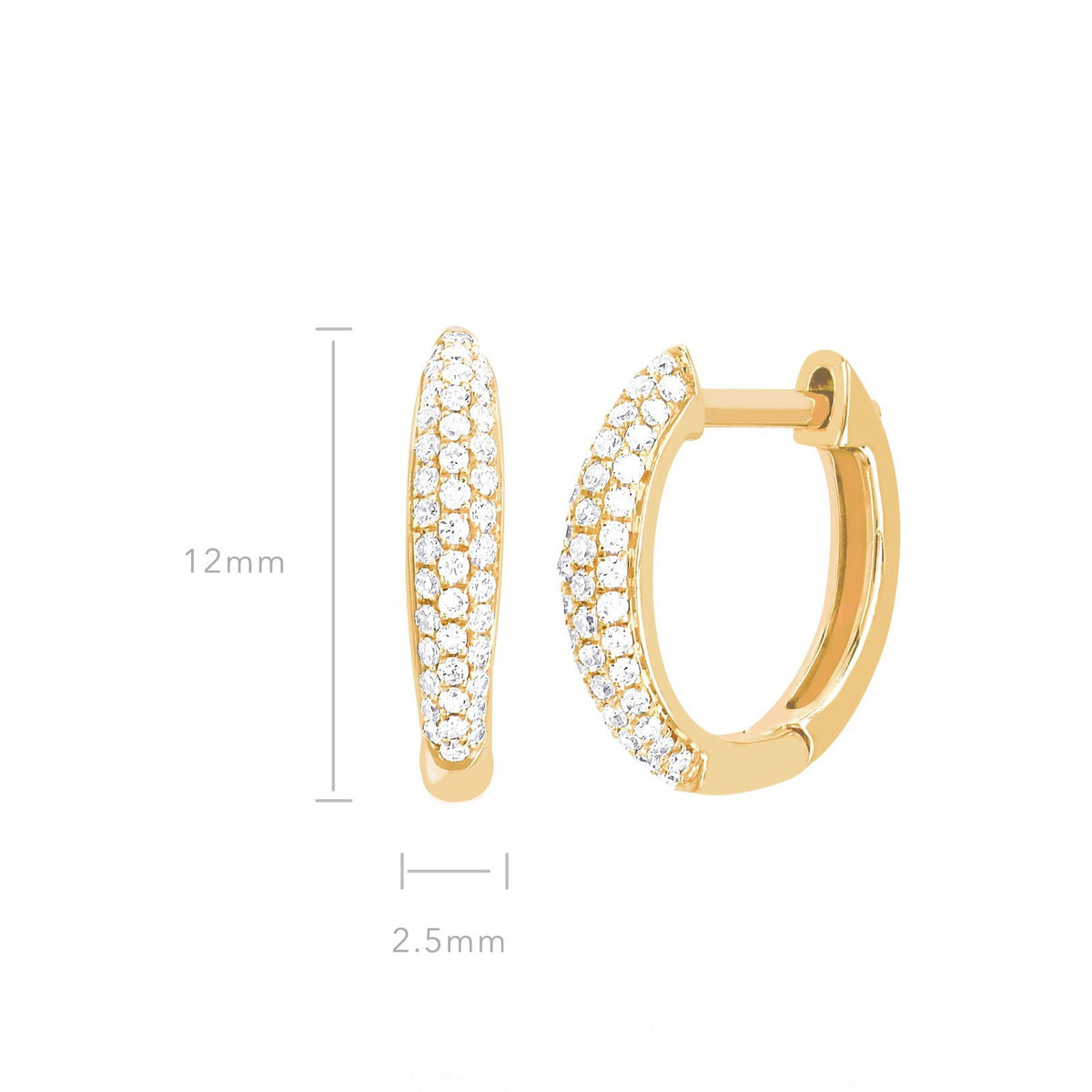 Diamond Dome Mini Huggie Earring
