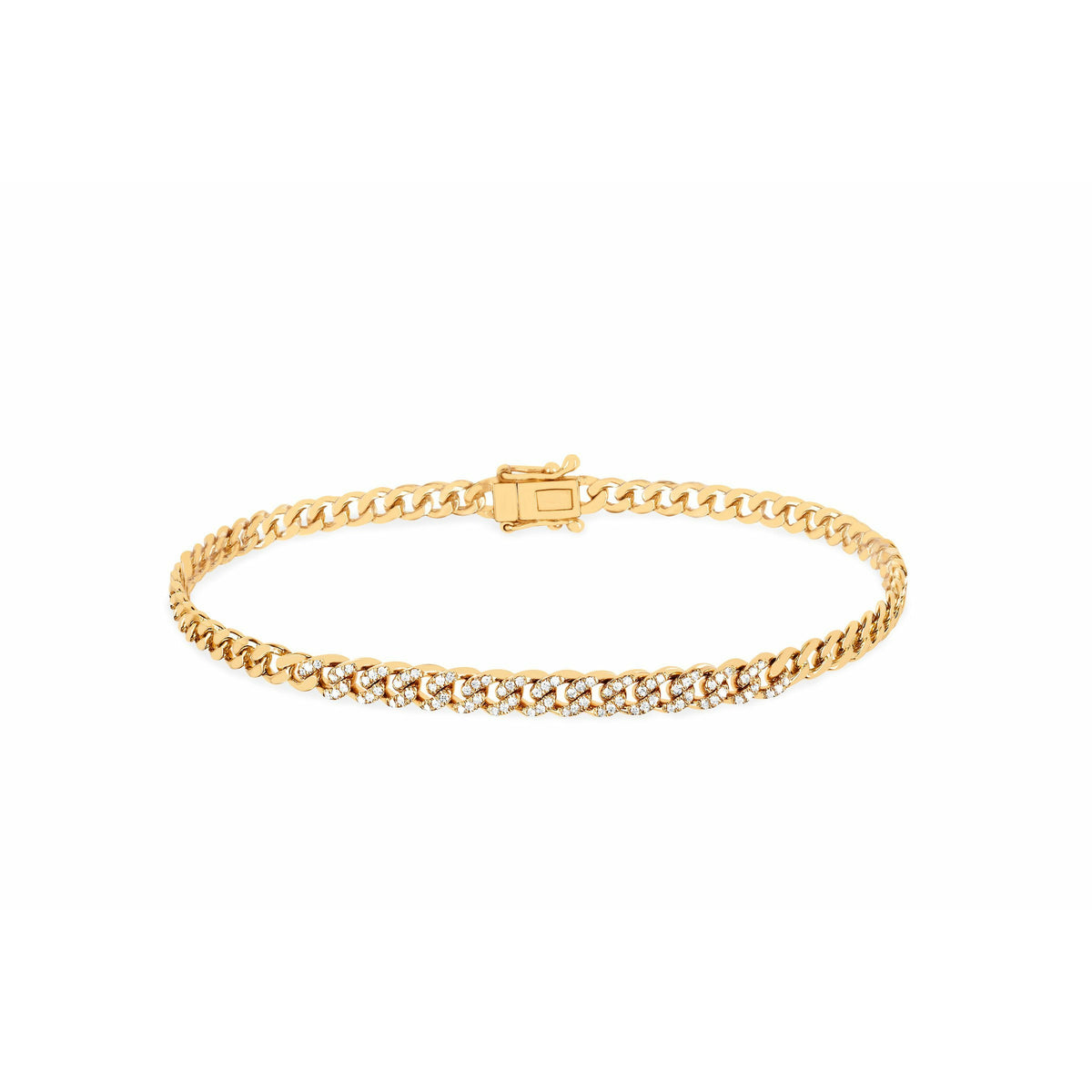 Diamond Mini Curb Chain Bracelet