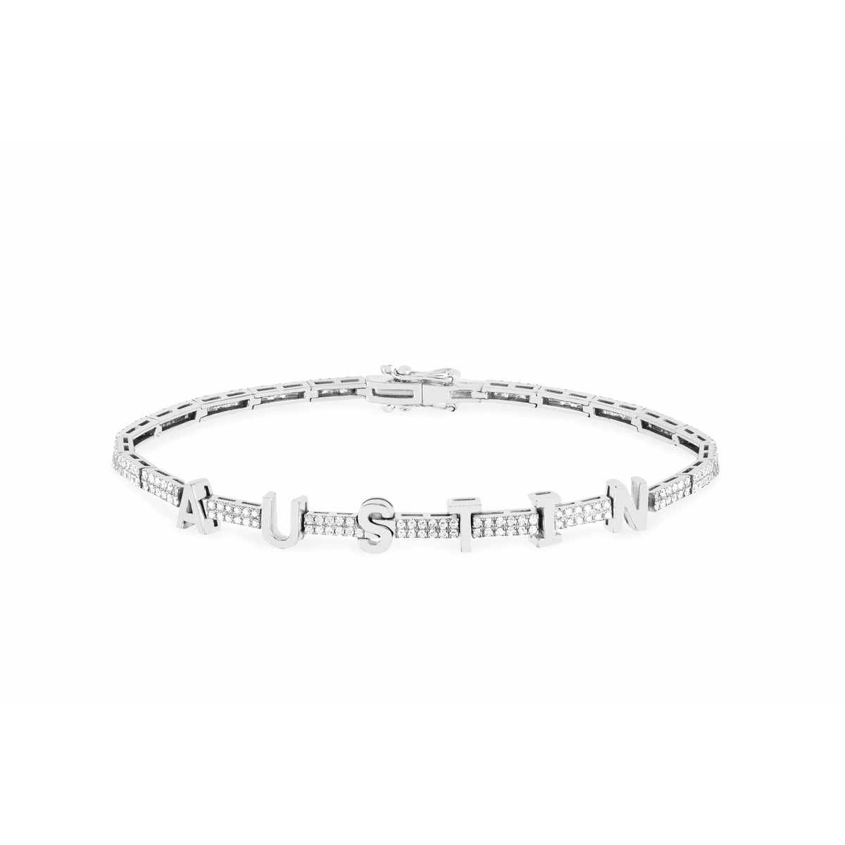 Diamond And Gold Custom Name Eternity Bracelet