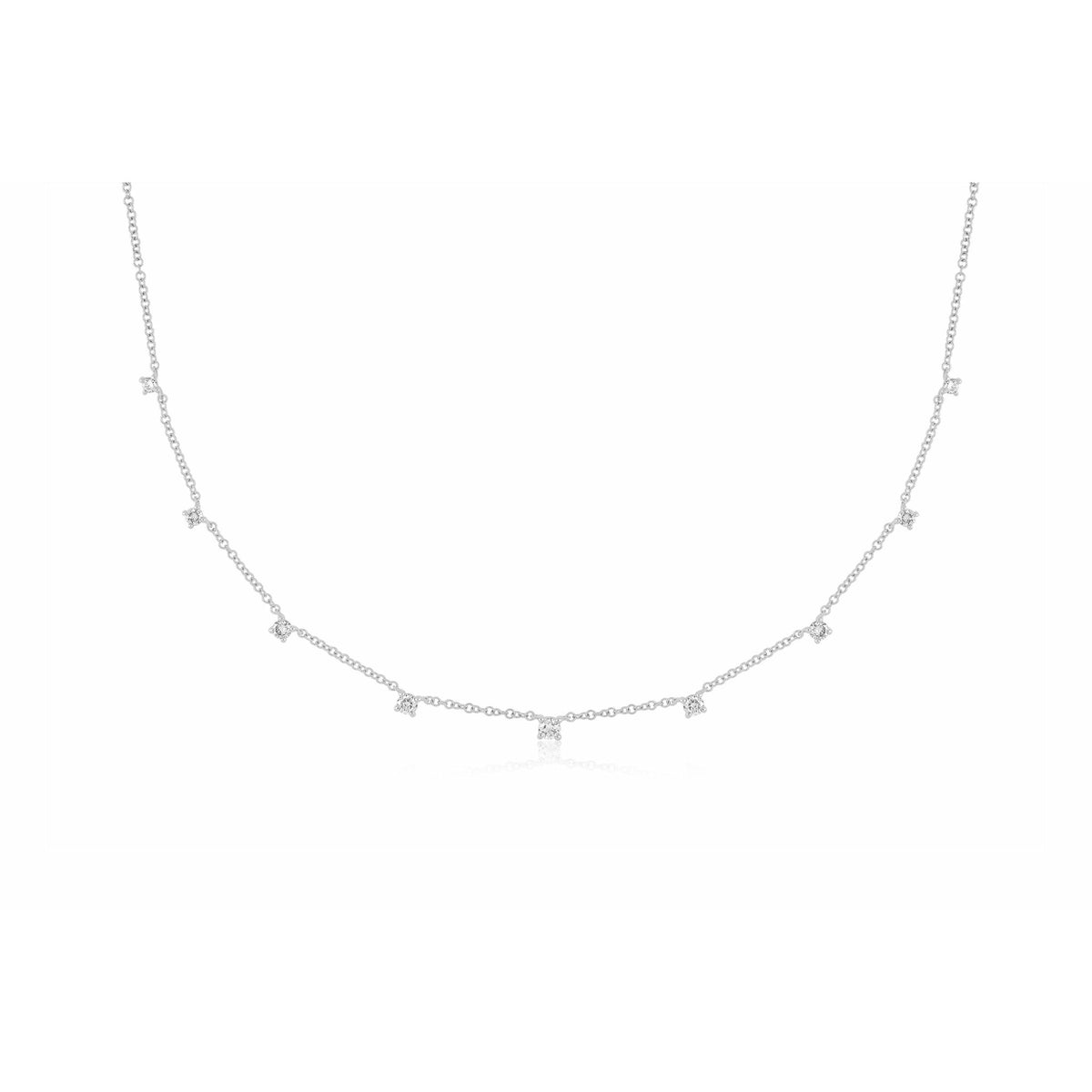 9 Prong Set Diamond Necklace