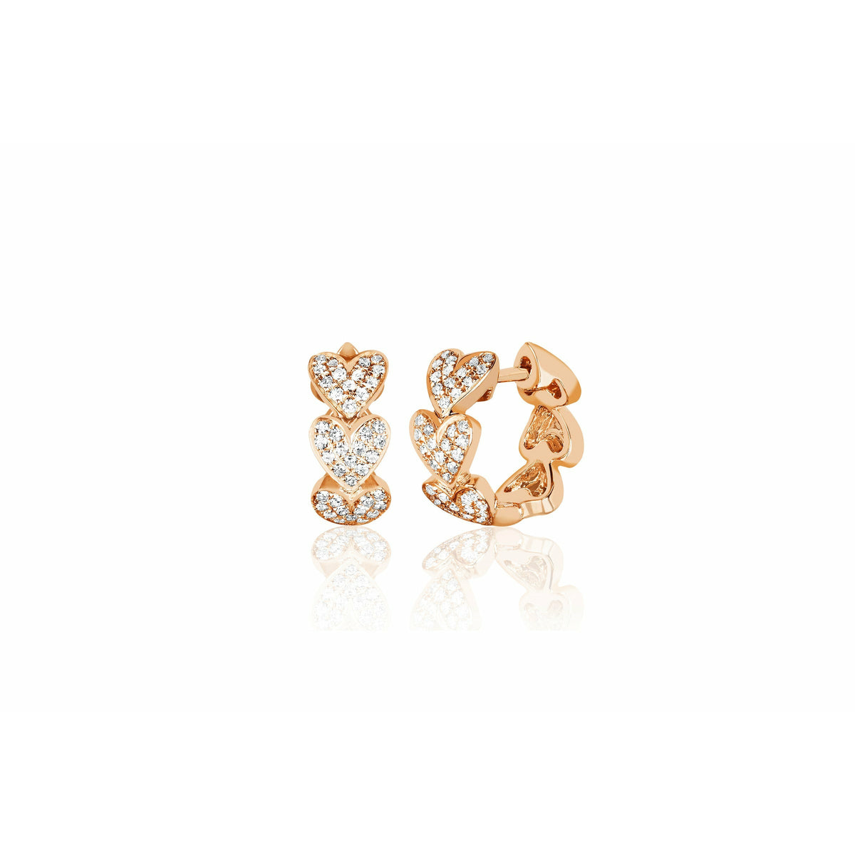 Diamond Multi Heart Huggie Earring