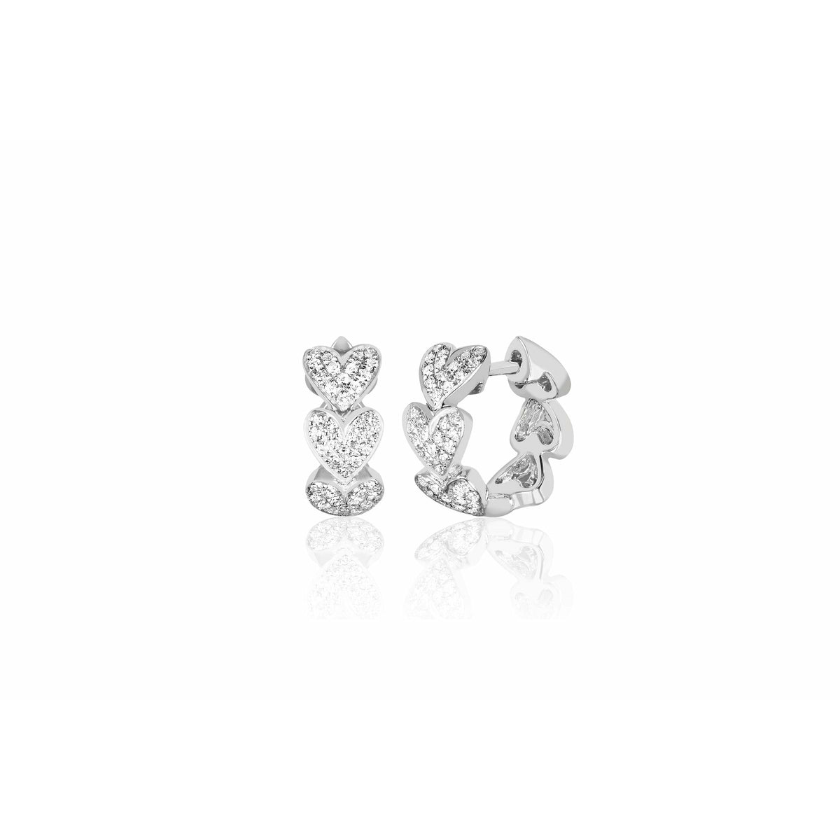 Diamond Multi Heart Huggie Earring