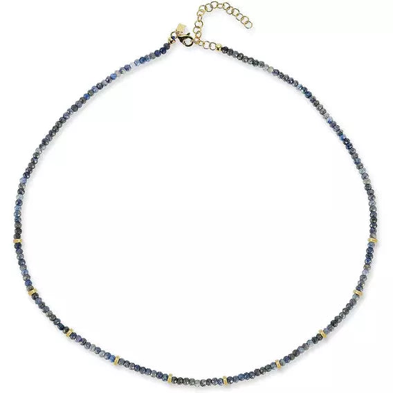 Birthstone Necklace With Gold Rondelles