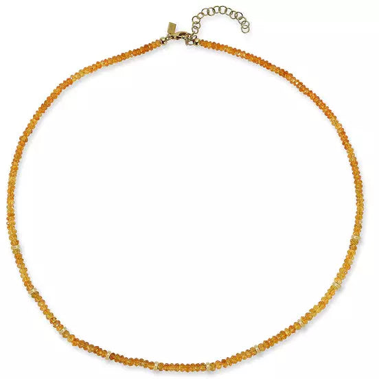 Birthstone Necklace With Gold Rondelles