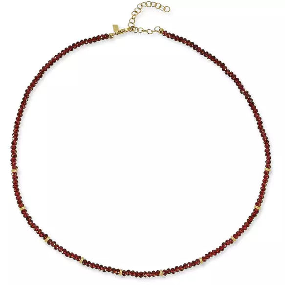 Birthstone Necklace With Gold Rondelles