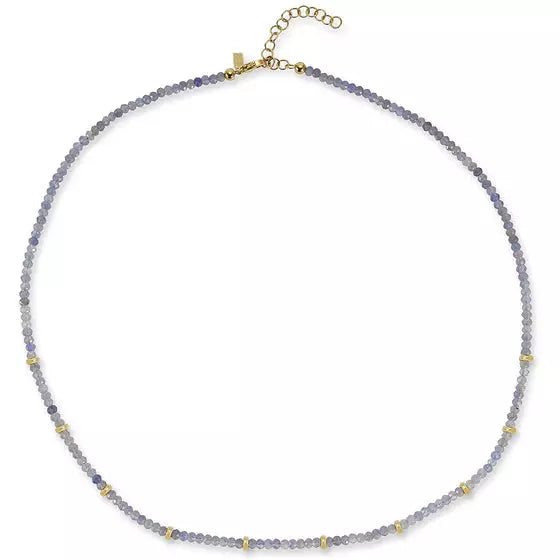 Birthstone Necklace With Gold Rondelles