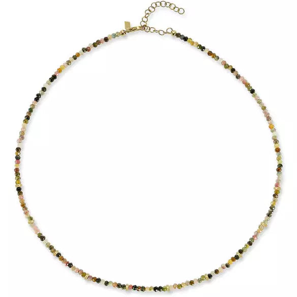 Birthstone Necklace With Gold Rondelles