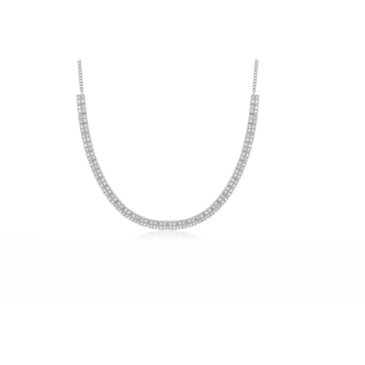 Diamond Double Row Segment Necklace