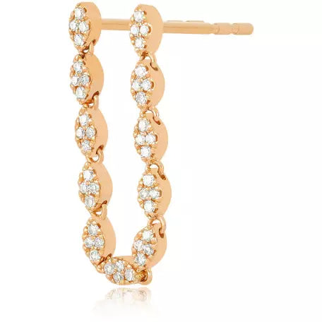 Pave Diamond Marquise Double Stud Earring