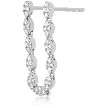 Pave Diamond Marquise Double Stud Earring