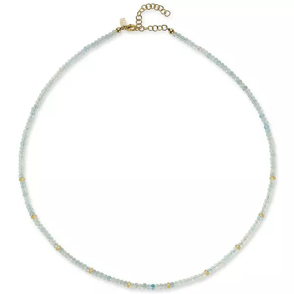 Birthstone Necklace With Gold Rondelles