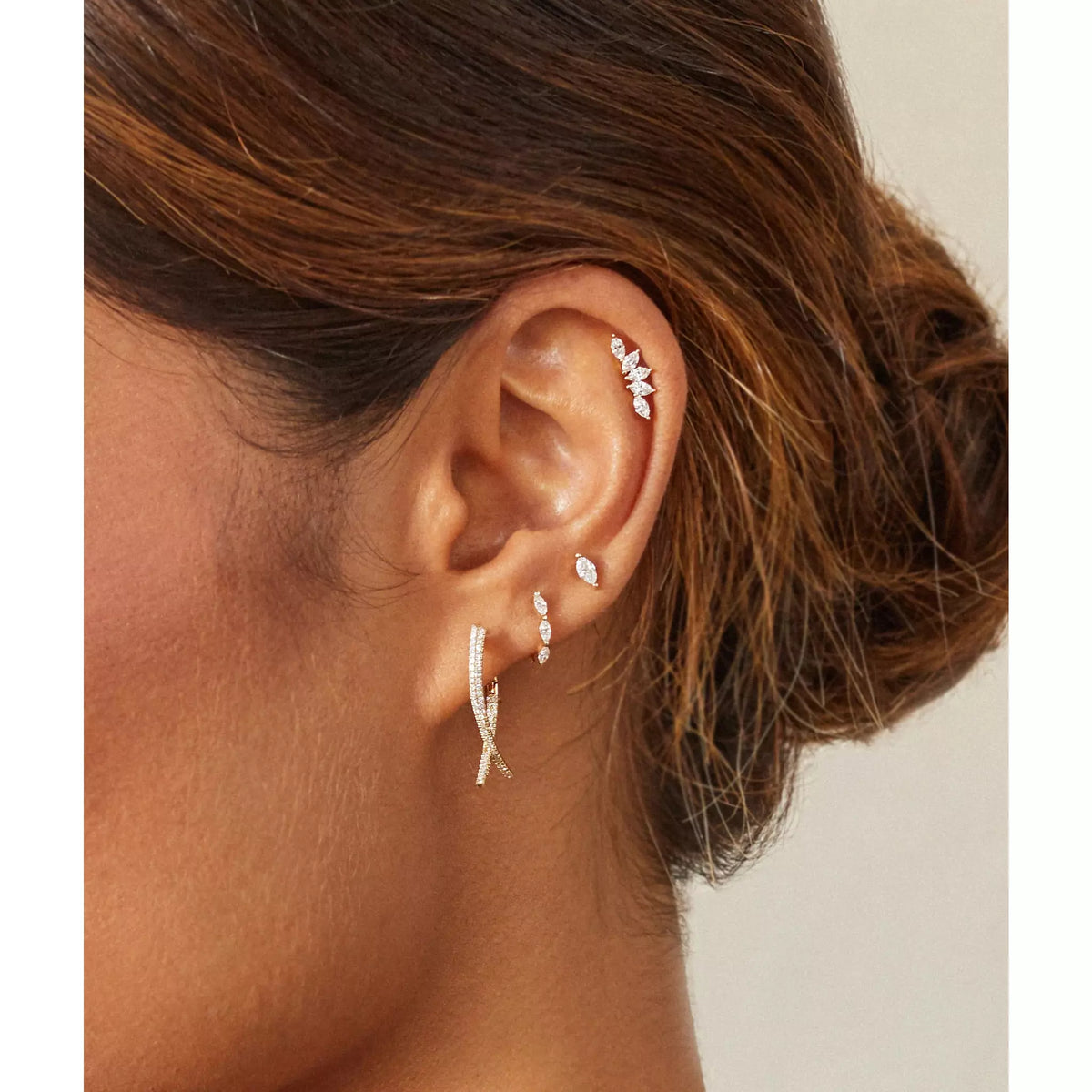 Diamond Loop Hoop Earring