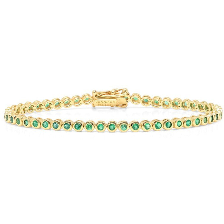 Emerald Mini Bezel Tennis Bracelet