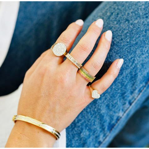 Bangle with Pave Diamond Row