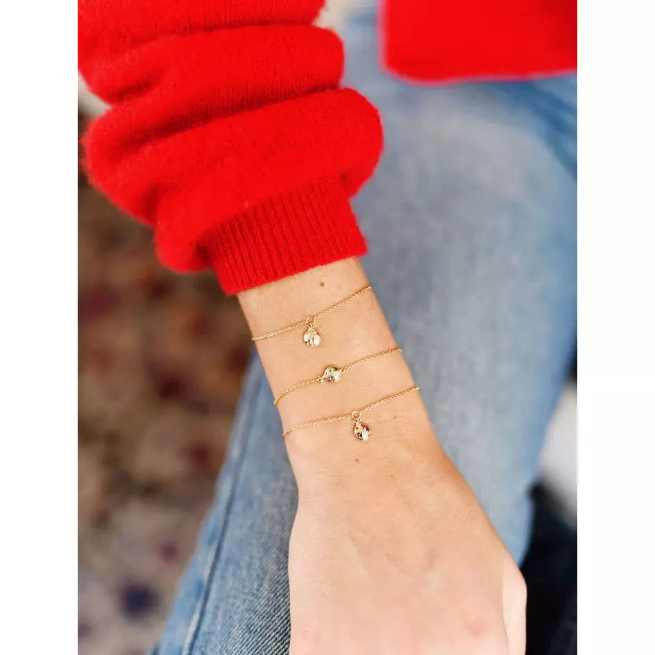Diamond Ladybug Charm Bracelet