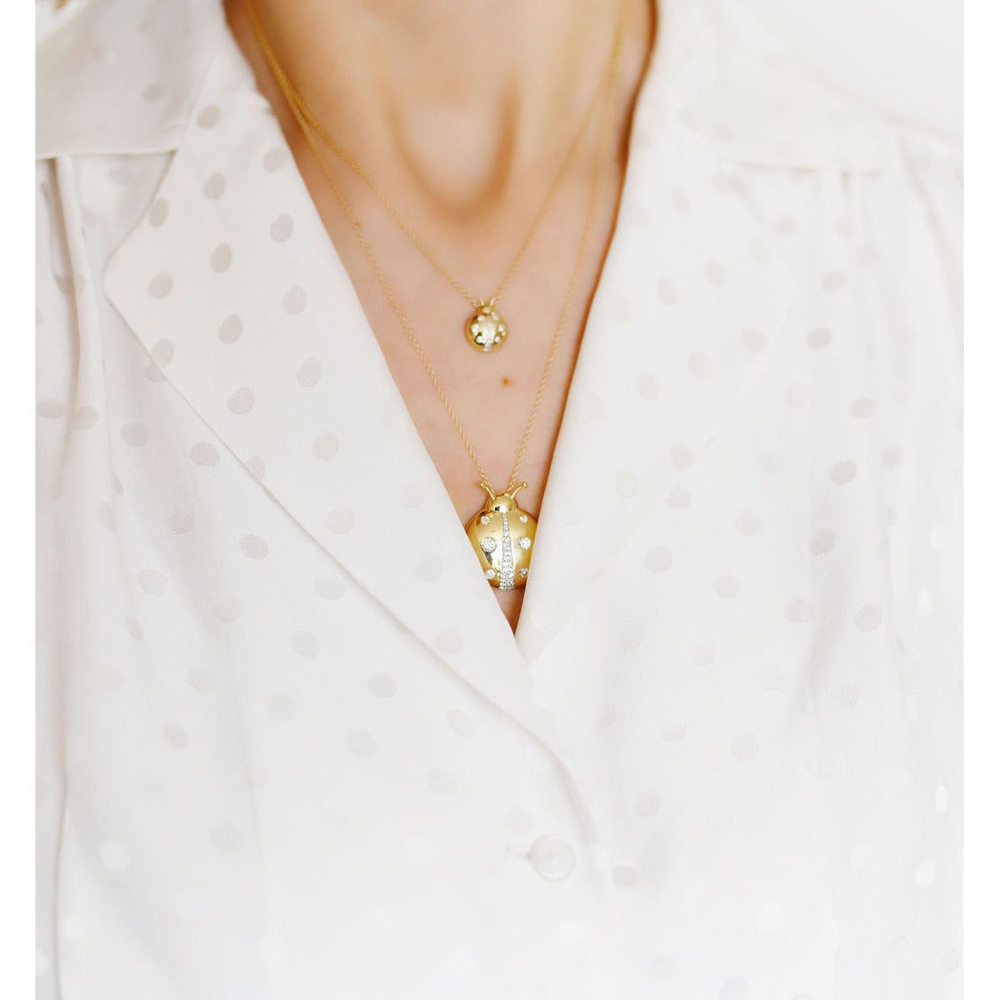 Diamond Mama Ladybug Necklace